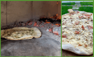 Pizza home made in woodoven in Villa Le Torri