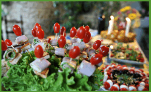 Our welceom buffet at your arrival on Saturday.
